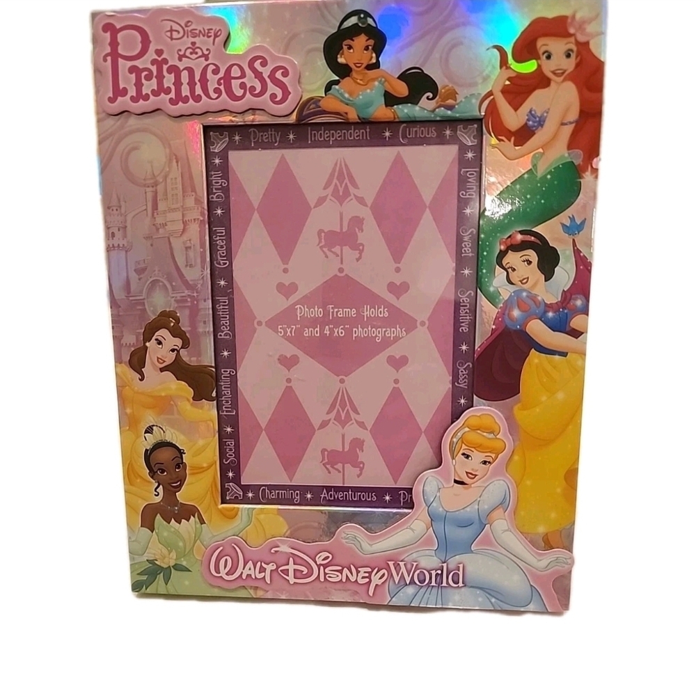 New Vintage Walt Disney World Disney Princess Holographic Picture Frame